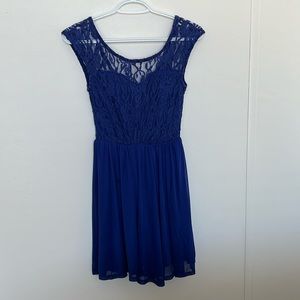 Eyeshadow Dress Blue Lace Small